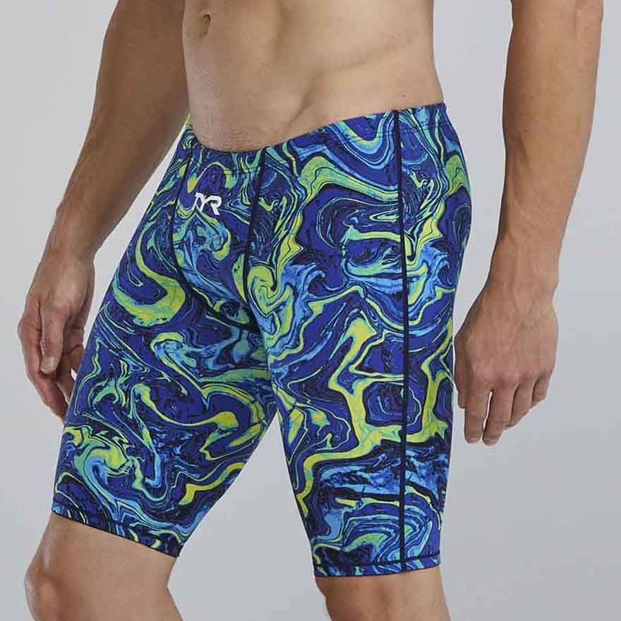 TYR ERKEK YARIŞ MAYOSU M THRESHER JAM HYP BLUE/GREEN TPHMN6AF487