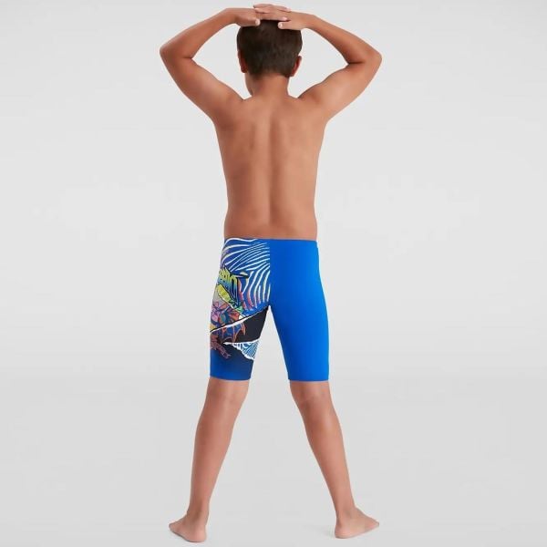 SPEEDO ERKEK ÇOCUK JAMMER MAYO BOYS' PLACEMENT PANEL LEG JAMMER BLUE/ORANGE 8-08686G640