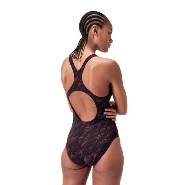 SPEEDO KADIN YÜZÜCÜ MAYOSU HYPERBOOM ALV MDLT AF BLACK PURPLE 8-1219917597 YZM