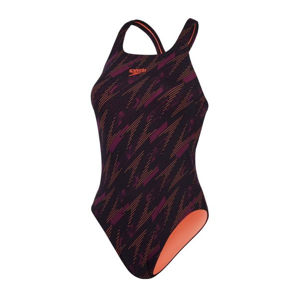SPEEDO KADIN YÜZÜCÜ MAYOSU HYPERBOOM ALV MDLT AF BLACK PURPLE 8-1219917597 YZM