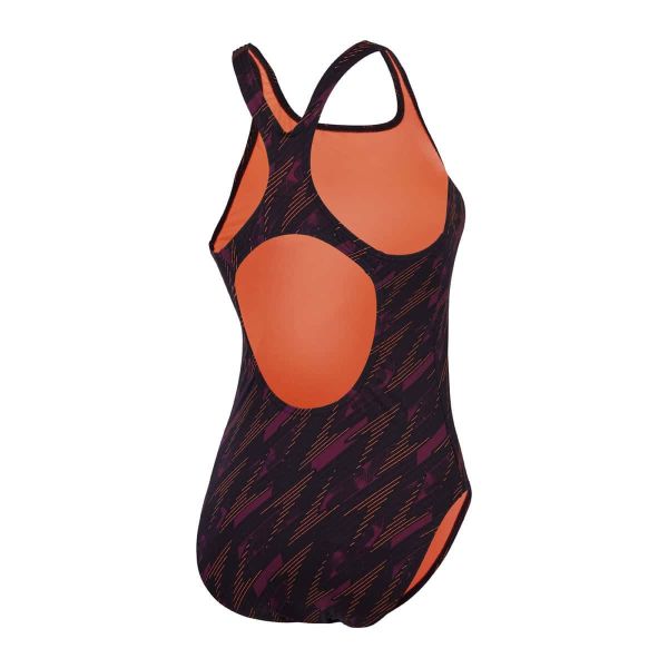 SPEEDO KADIN YÜZÜCÜ MAYOSU HYPERBOOM ALV MDLT AF BLACK PURPLE 8-1219917597 YZM