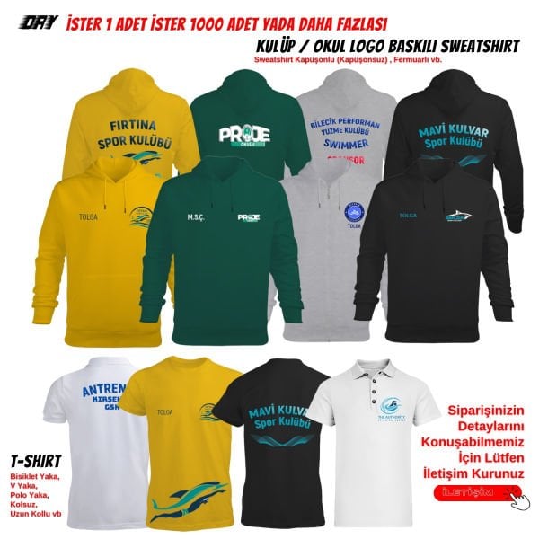 Okul ve Kulüplere Özel Baskılı Sweatshirt / T-shirt
