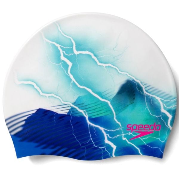 SPEEDO UNISEX SİLİKON BONE DIGITAL PRINTED CAP ADULT WHITE BLUE 8-1352414648