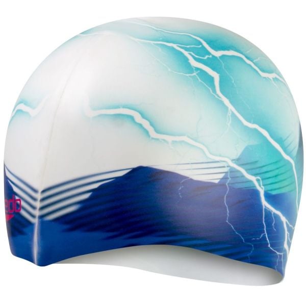 SPEEDO UNISEX SİLİKON BONE DIGITAL PRINTED CAP ADULT WHITE BLUE 8-1352414648