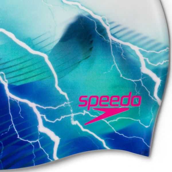 SPEEDO UNISEX SİLİKON BONE DIGITAL PRINTED CAP ADULT WHITE BLUE 8-1352414648