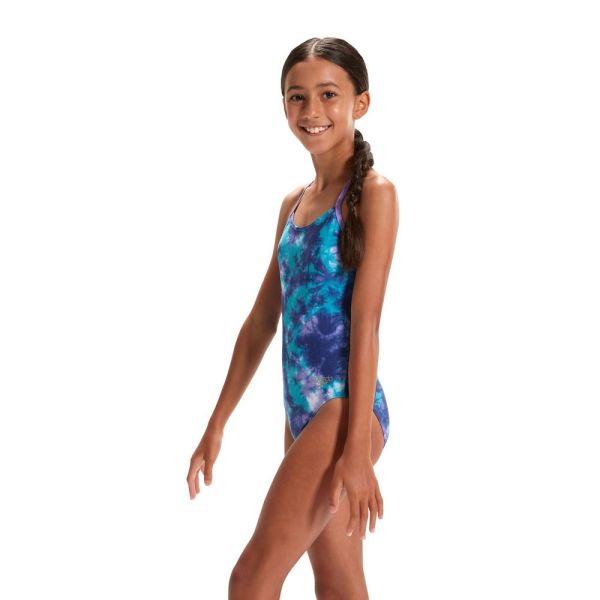 SPEEDO KIZ ÇOCUK YÜZÜCÜ MAYOSU ALOV DIGI LLNBK 1PC JF BLUE/PURPLE 8-00331415142 YZM