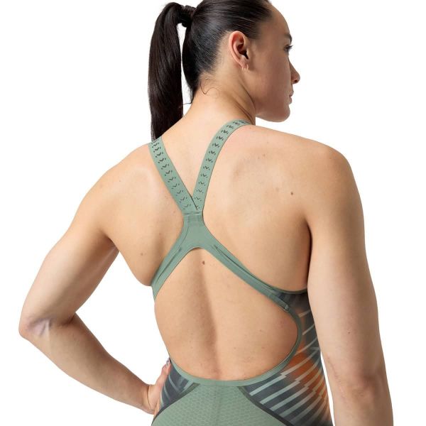 SPEEDO KADIN YARIŞ MAYOSU LZR INTENT 2.0 OPBK KSKN AF GREEN ORANGE 8-15855H782
