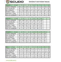 Scudo Madrid 3 Mevsim Erkek Motosiklet Ceketi - Gri Mavi Kırmızı  - XL