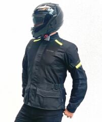 Scudo Vivaldi 4 Mevsim Motosiklet Ceketi - Siyah/Sarı - 5XL