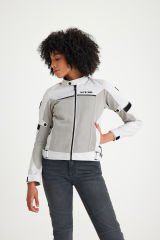 Scudo Paris Gri Yazlık Fileli Kadın Motosiklet Ceketi - S