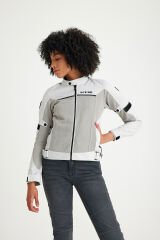 Scudo Paris Gri Yazlık Fileli Kadın Motosiklet Ceketi - L