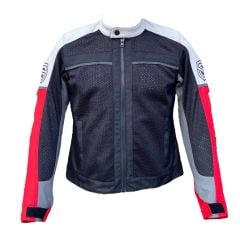 Scudo Lima Yazlık Fileli Kadın Motosiklet Ceketi - Kırmızı - XL
