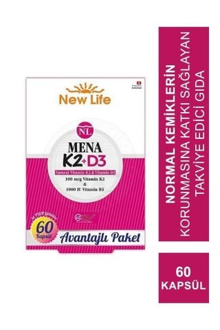 New Life Mena K2 D3 Vitamini 60 Kapsül