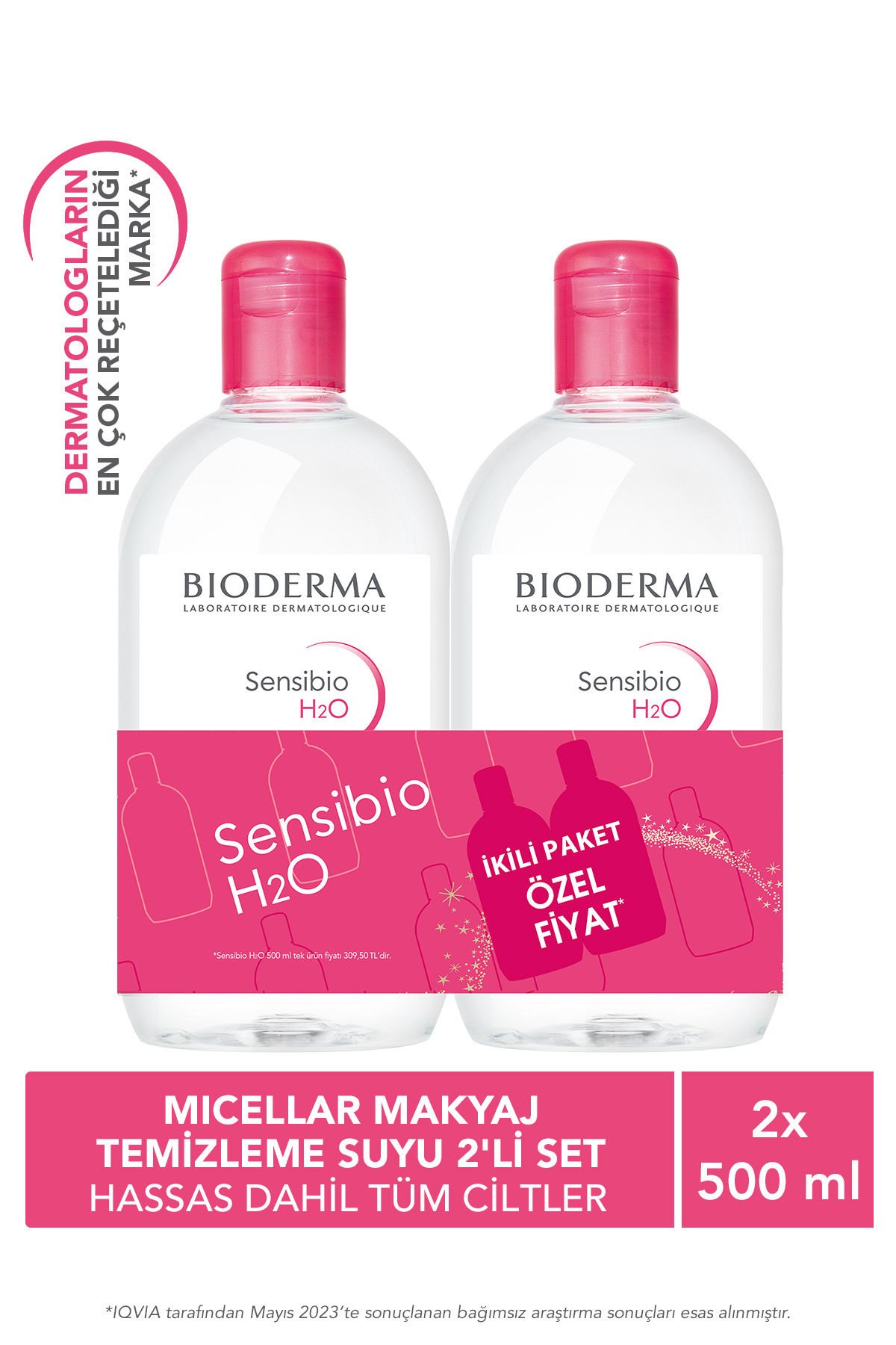 Bioderma Sensibio H2O Micellar Makyaj Temizleme Suyu 2'li Set 500ml