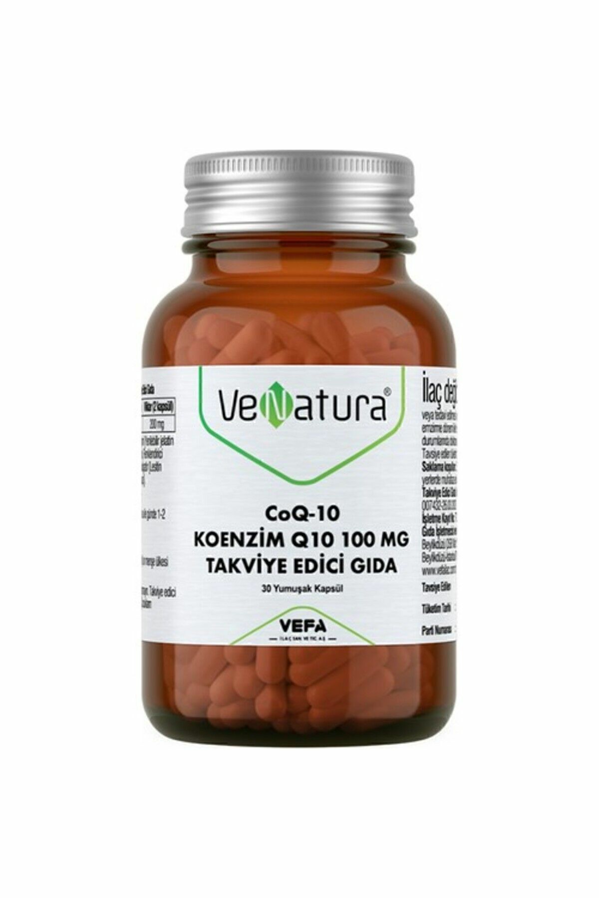 Venatura Koenzim Q10 100 Mg Takviye Edici Gıda 30 Kapsül