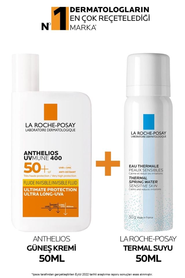 La Roche Posay Güneş Bakım Seti: Anthelios Uvmune Yüz Güneş Kremi 50ml&termal Su 50ml