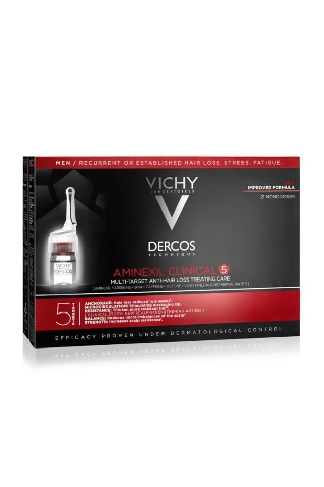 Vichy Dercos Aminexil Clinical 5 Erkek 21x6 ml Saç Dökülmesine Karşı Serum