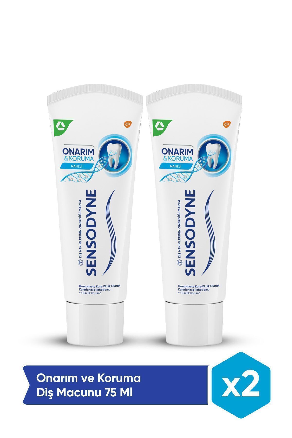 Sensodyne Onarım ve Koruma 75ml Naneli Diş Macunu 2'li Paket