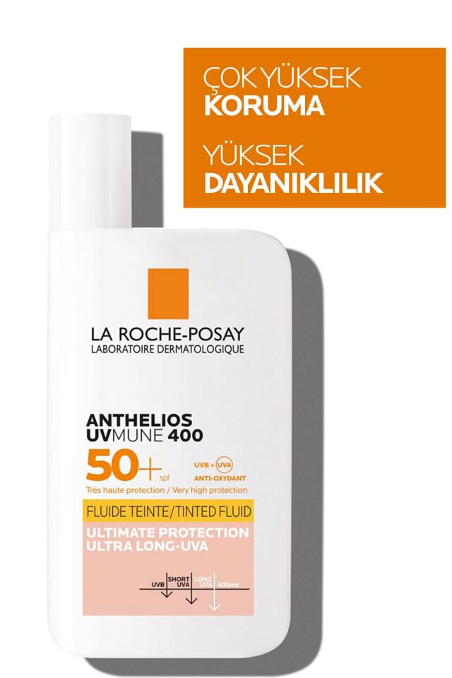 La Roche Posay Anthelios Uvmune Fluide SPF+50 Tüm Ciltler İçin Yüksek Korumalı Renkli Yüz Güneş Kremi