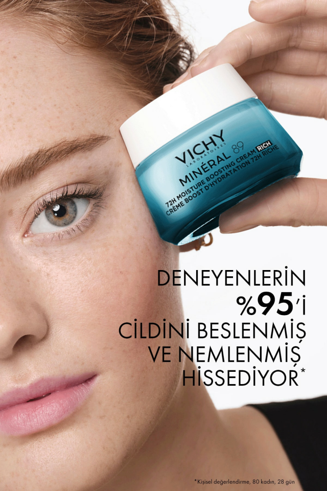 Vichy Mineral 89 Rich Cildi Güçlendiren 72 Saat Nemlendirici Bakım Kremi, Kuru Ciltler 50ml