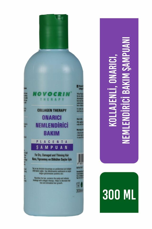 Novocrin Placenta Collagen Therapy Onarıcı Nemlendirici Bakım Şampuanı 300 ml