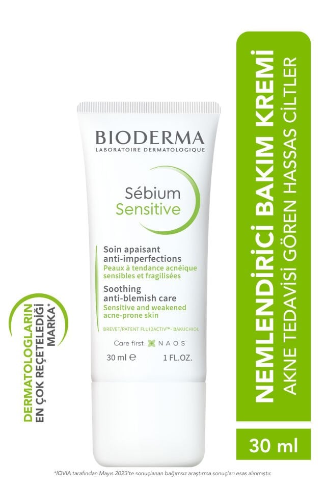 Bioderma Sebium Sensitive Karma, Yağlı Ve Akne Eğilimli Ciltler Için Nemlendirici Bakım Kremi 30 ml