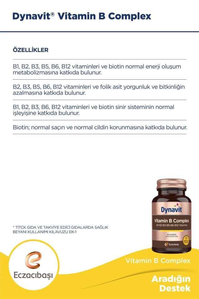 Dynavit VITAMIN B COMPLEX 50 KAPSÜL