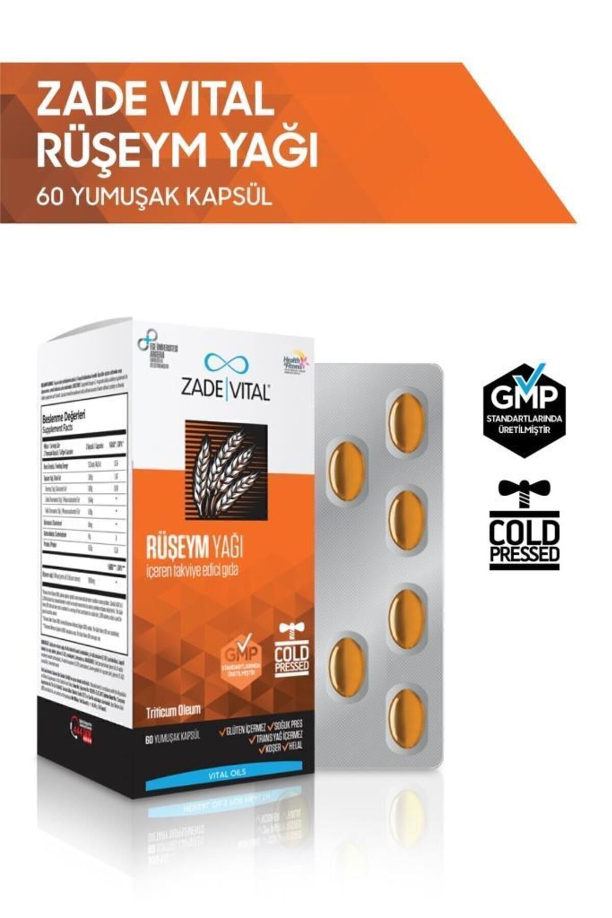 Zade Vital Ruşeym Yağı 500 Mg 60 Kapsül