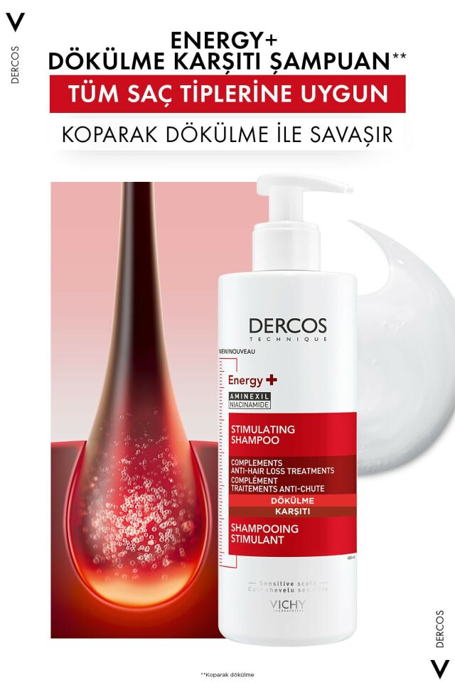 Vichy Dercos Energy Saç Dökülmesi Karşıtı Şampuan 400 ml