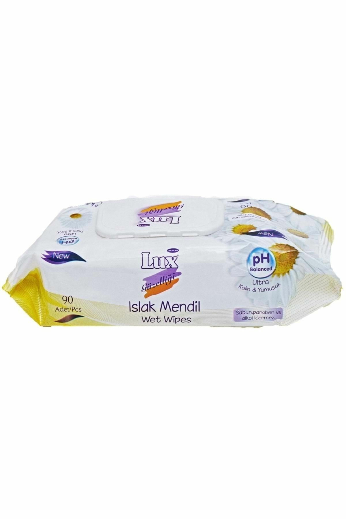 Lux Islak Havlu Mendil 90 Yaprak Papatya Tekli Pk Plastik Kapaklı