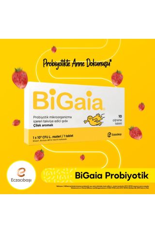 Bigaia Probiyotik Çilek Aromalı Çiğneme 10 Tablet