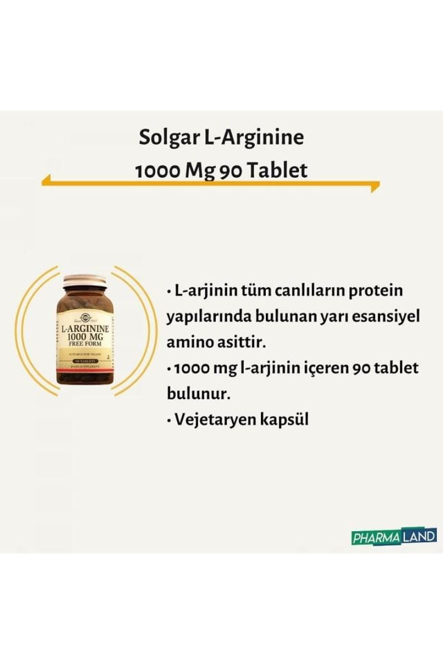 Solgar L-Arginine 1000 Mg 90 Tablet