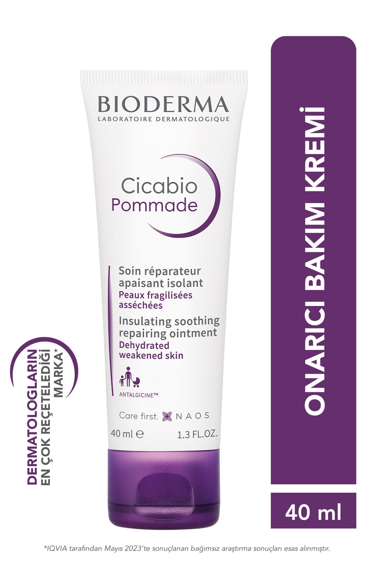 Bioderma Cicabio Pomad Lazer Uygulamaları Sonrası Cilt Bariyeri Onarıcı Bakım Kremi, Yetişkin ve Çocuk 40 ml