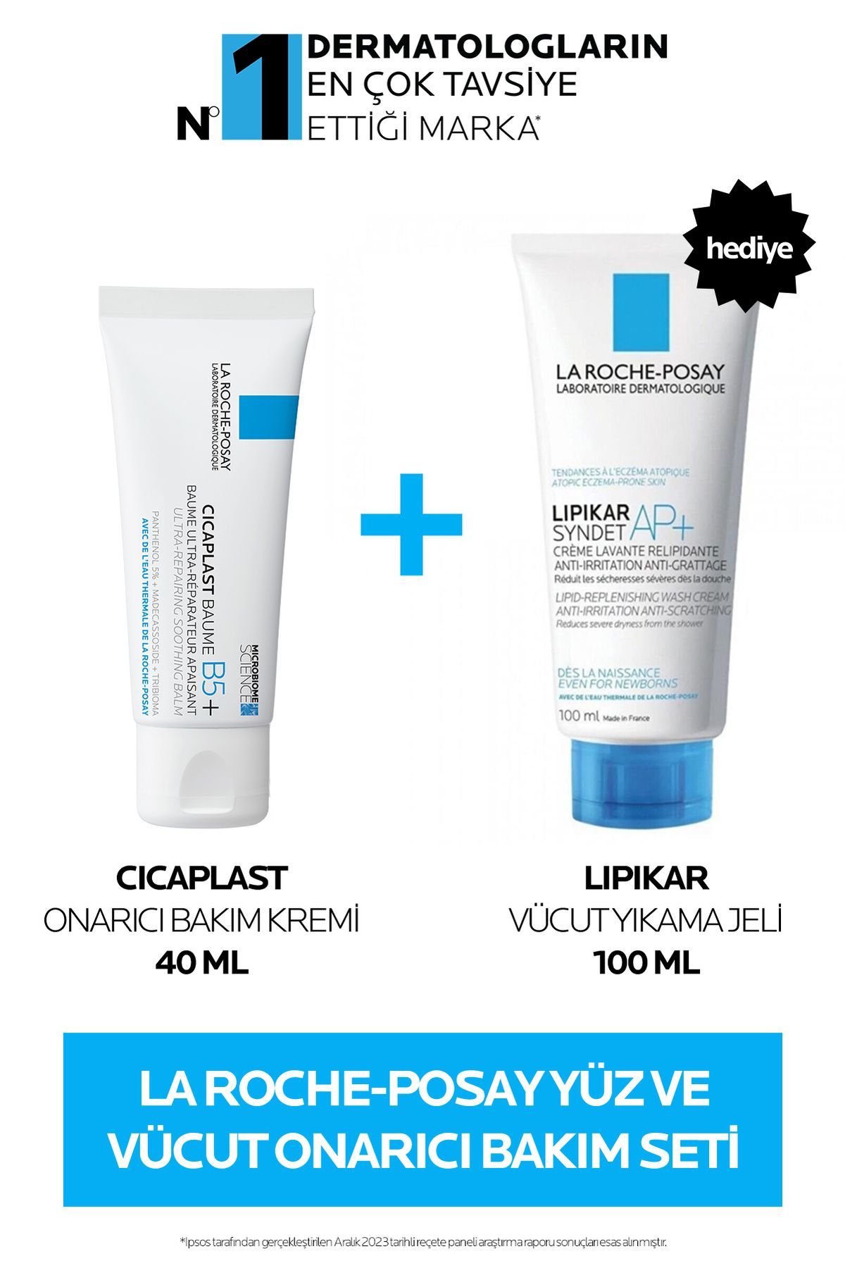 La Roche Posay Yüz ve Vücut Bakım Seti: Cicaplast Onarıcı Bakım Kremi 40ml & Lipikar Vücut Yıkama Jeli 100ml