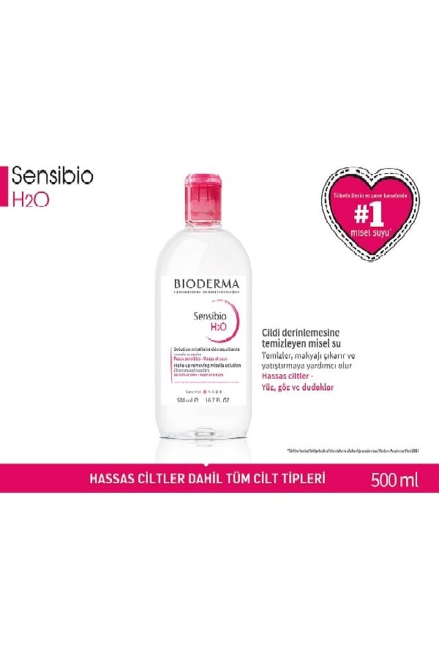 Bioderma Sensibio H2O Micellar Makyaj Temizleme Suyu Hassas ve Normal Ciltler 500 ml