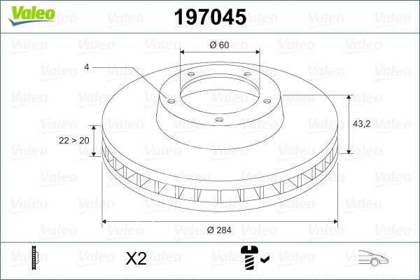 ÖN FREN AYNASI CORSA D 07 CORSA E 14 ADAM 13 PUNTO EVO-GRANDE PUNTO 05 284x22x6DLxHAVALI 15 İNÇ 55702646