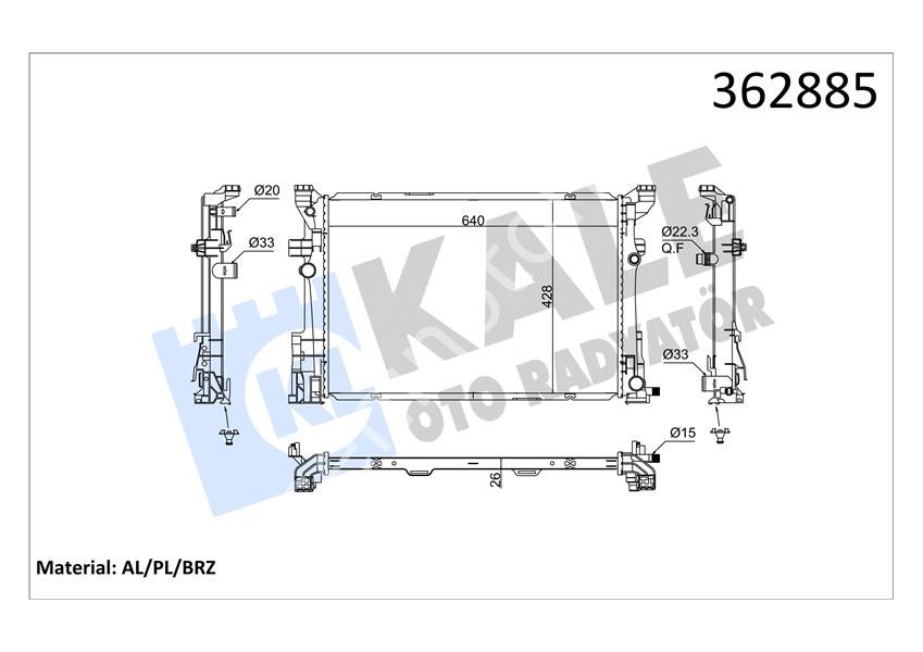 MOTOR SU RADYATORU MERCEDES X156 W176 W246 C117