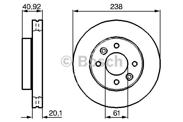 ÖN FREN AYNASI KÜÇÜK RENAULT R9-R11-R19-R21 CLIO I 91 96 CLIO II 98 CLIO SYMBOL 00 09 KANGOO 97 MEGANE I 96 SYMBOL II 08 238x20.1 HAVALI 4 DELİK