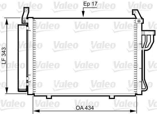 KLİMA KONDANSERİ HYUNDAI İ10 1.1-1.2-1.1 CRDİ 08 434x343x17