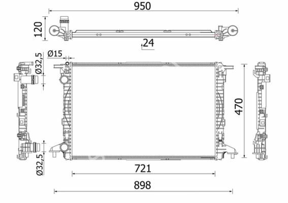 Kühlmittelkühler AUDI A4/A5/Q5/A6/A7/A8/Q7