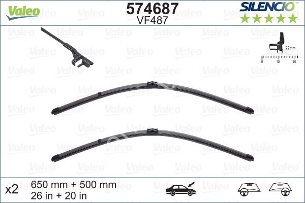 Valeo Silencio X-TRM Flat Blade VM487 X2 650 500 mm BMW X3 10