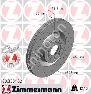 ÖN FREN AYNASI GOLF V 03 PASSAT 7.05 A3 3.2 QUATTRO 07/03 EOS 06 LEON 05 345x30x9DLxHAVALI DELİKLİ -986479204-986479B87-DF4350S