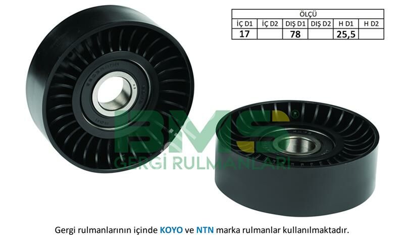 ALTERNATÖR GERGİ RULMANI P206-307-406-407-607-807-EXPERT-C5-C8-JUMPY 1.8 16V-2.0 16V-2.0-2.2