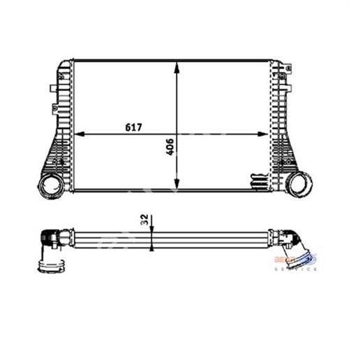 TURBO RADYATÖRÜ INTERCOOLER GOLF V-JETTA-TOURANT-A3-TT-LEON-TOLEDO-OCTAVIA-2.0-1.8- 1.9 617x406x32