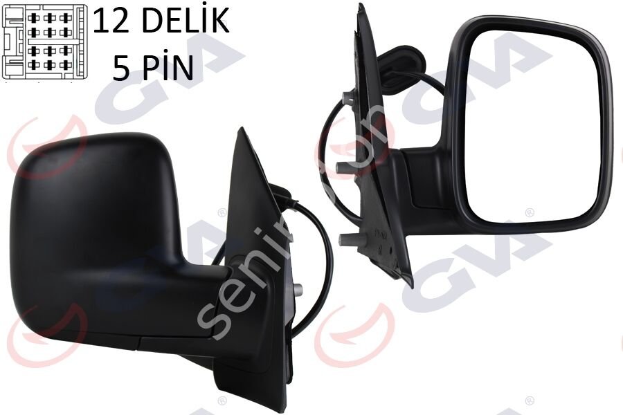 DIŞ DİKİZ AYNASI SAĞ TRANSPORTER T5 MULTIVAN 04 ELEKTRİKLİ ISITMALI KONVEKS 5 FİŞ VM-373EHR