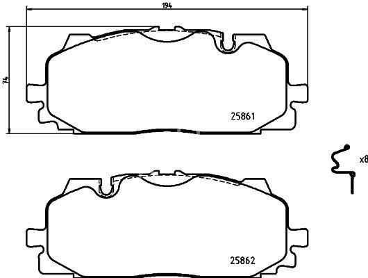 ÖN DİSK FREN BALATASI AUDI A5 CABRİO 2.0 03/17 AUDI A5 CABRİO QUATTRO 2.0 11/16 AUDI A6