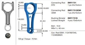 PISTON KOLU BMW N47 B47 E81 E82 E87 E88 E60 E90 F10 F20 F30 F22 E92 E93 F32 F34 F36 E84 E83 F25 F15 G11 G12 G30 MINI F54 F55 F56 F57 F60