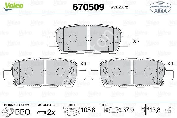 ARKA FREN BALATASI NISSAN QASHQAI J10 07 13 X-TRAIL 07 13 JUKE 10 RENAULT KOLEOS 08