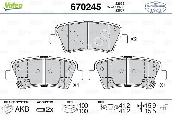 ARKA DİSK FREN BALATASI HYUNDAI TUCSON 2.0D 06/15 KIA SPORTAGE 2.0/2.0D/2.4 09/15