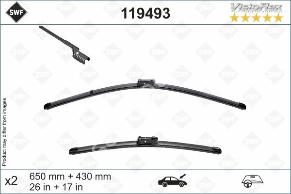 SWF VisioFlex Flat Blade X2 650 430 mm PEUGEOT 508 II 09/18